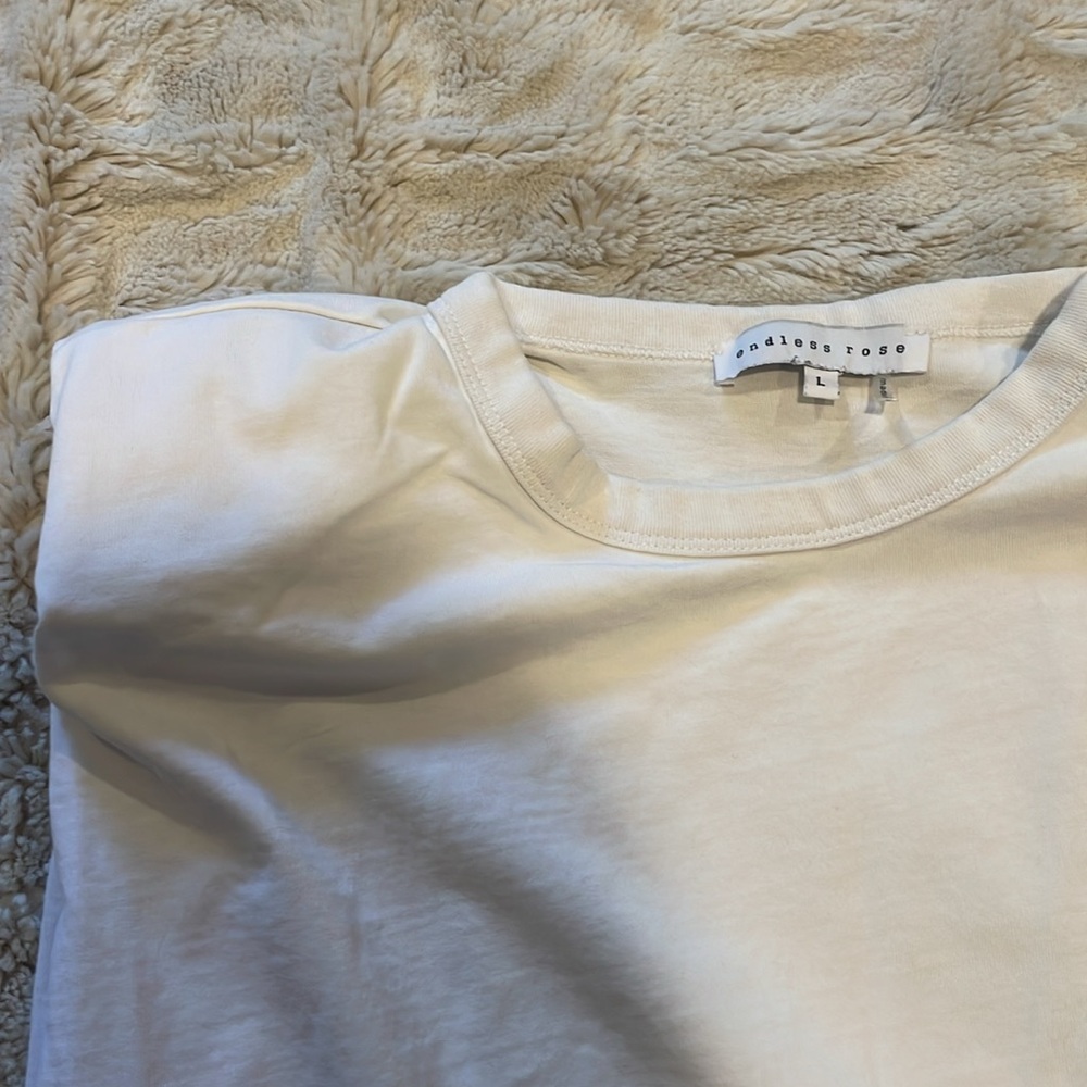 White padded shoulder sleeveless tank top, size large. - Picture 2 of 2